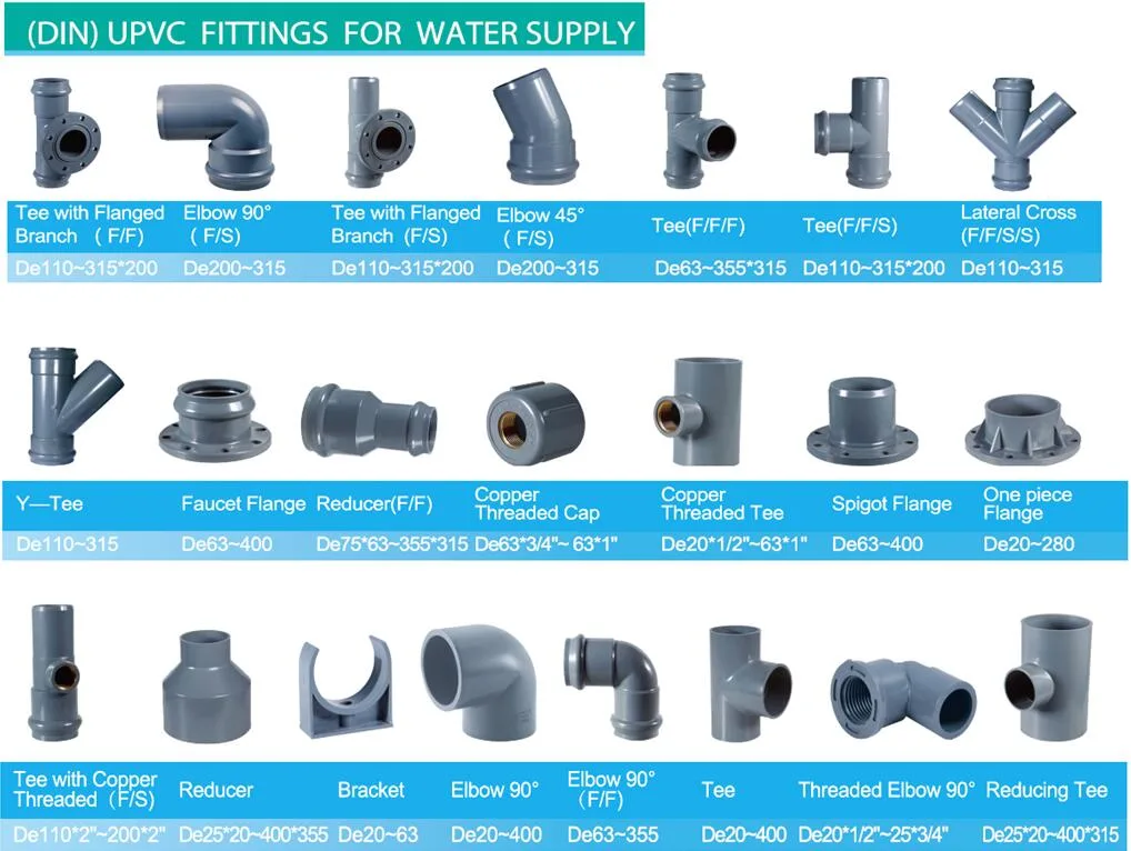 PVC Plastic Pipe Tee with High Pressure Fittings